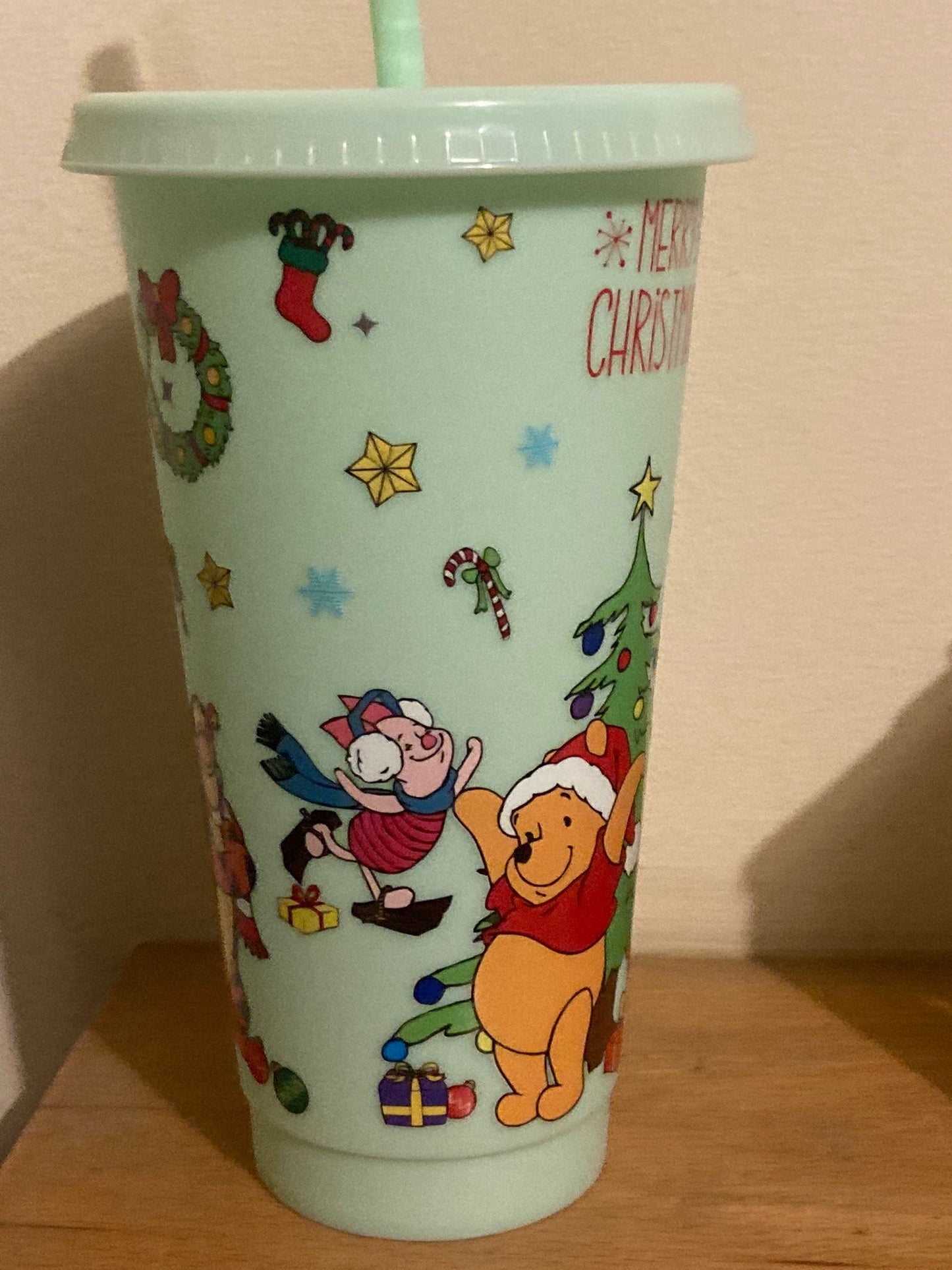 Winnie The Pooh Christmas Design 24oz Cold Cup