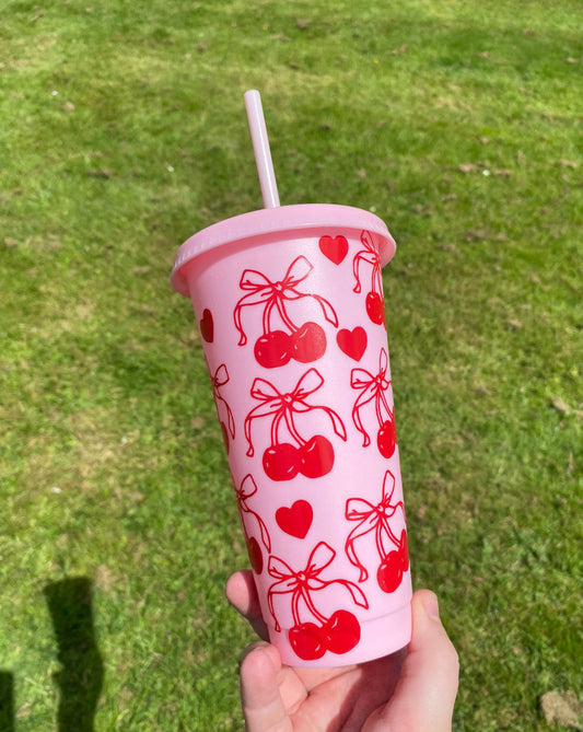 Cherry Bow Cold Cup