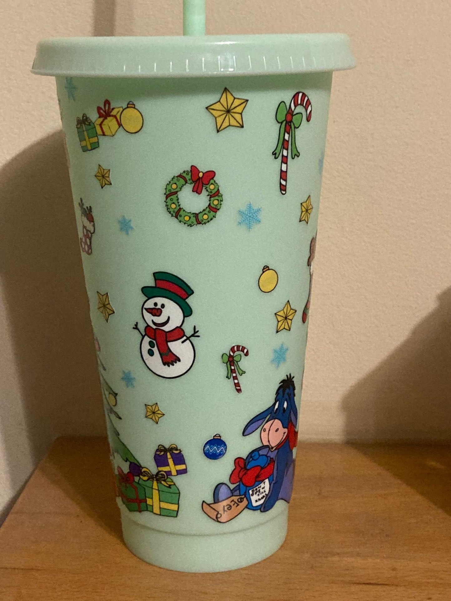 Winnie The Pooh Christmas Design 24oz Cold Cup