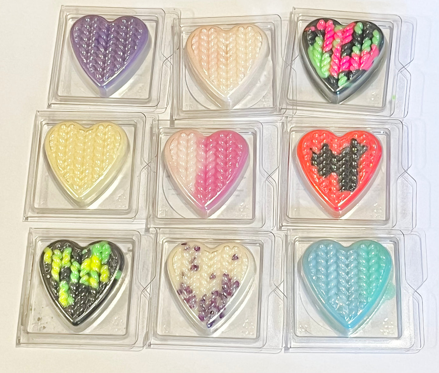 Heart shaped mini wax melt clamshell - Get 10 for £6