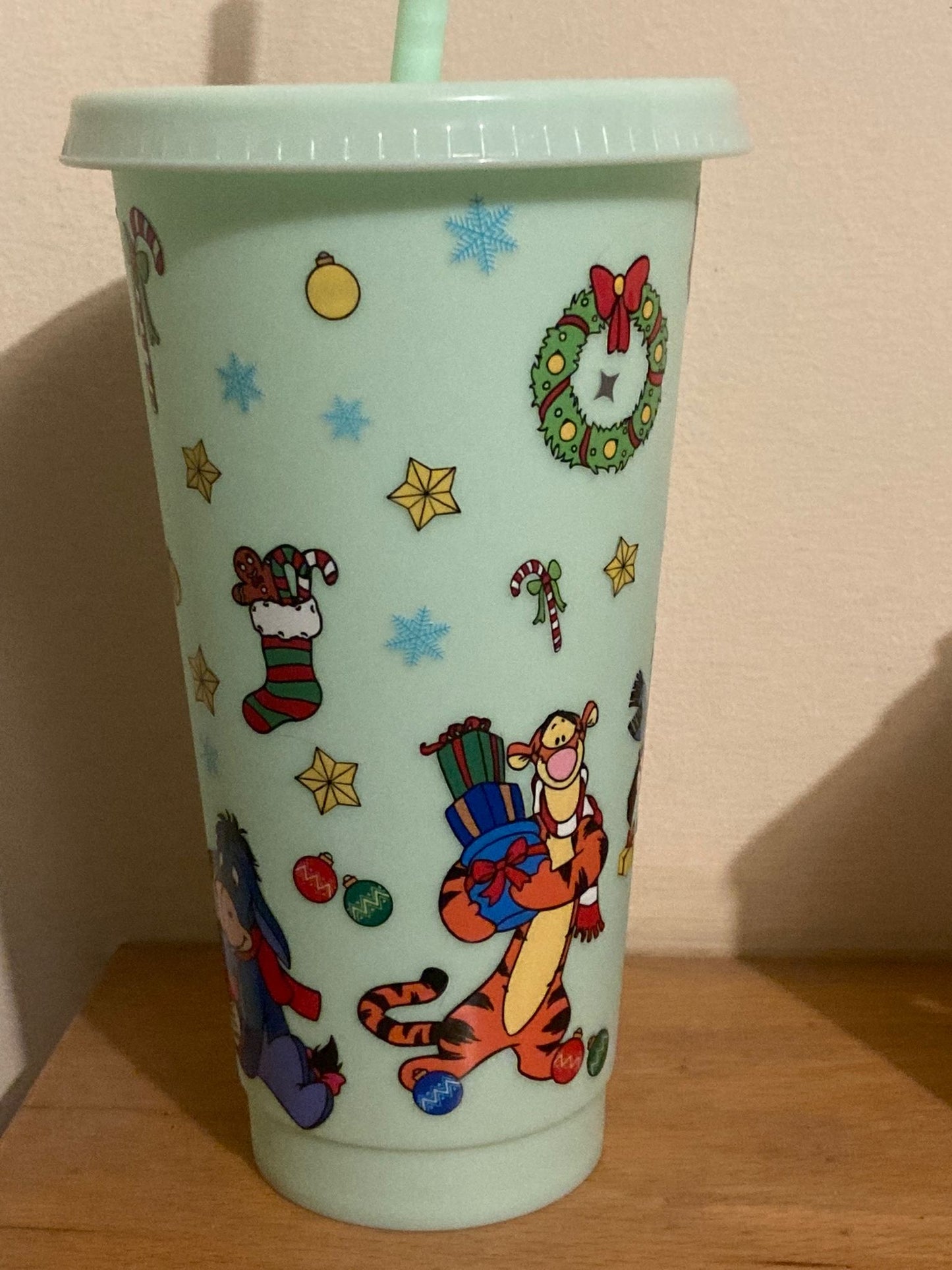 Winnie The Pooh Christmas Design 24oz Cold Cup