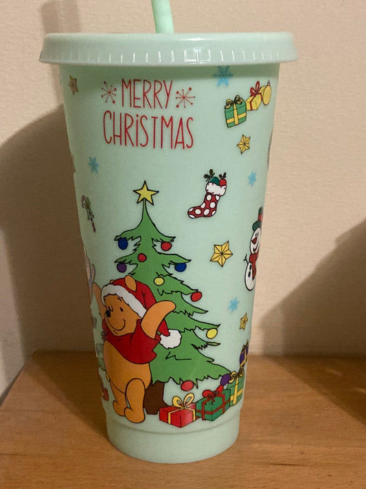 Winnie The Pooh Christmas Design 24oz Cold Cup