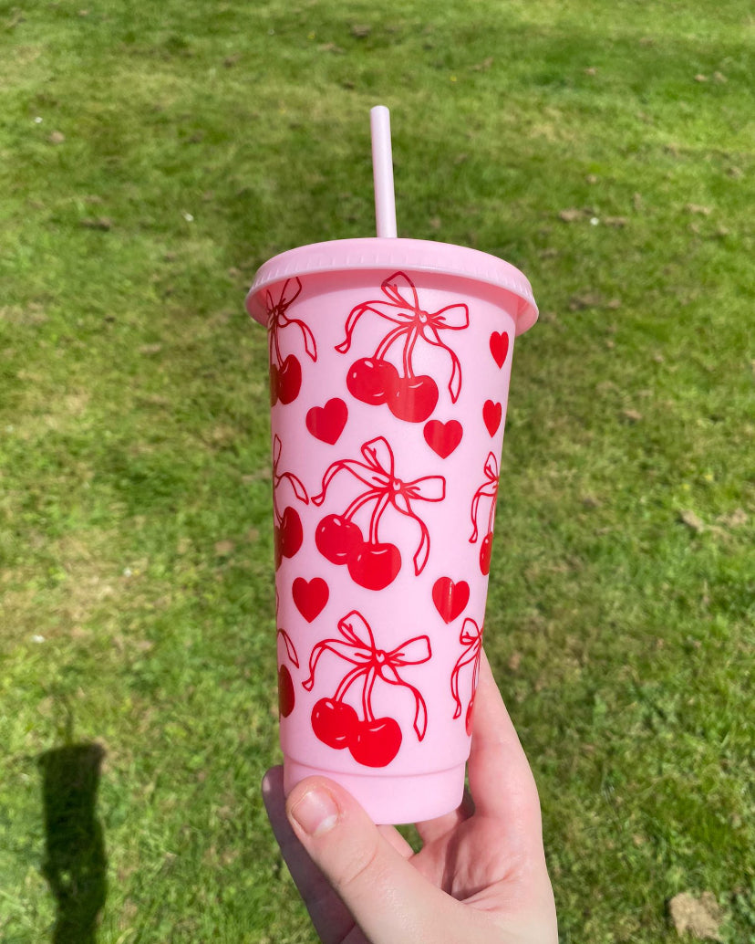 Cherry Bow Cold Cup