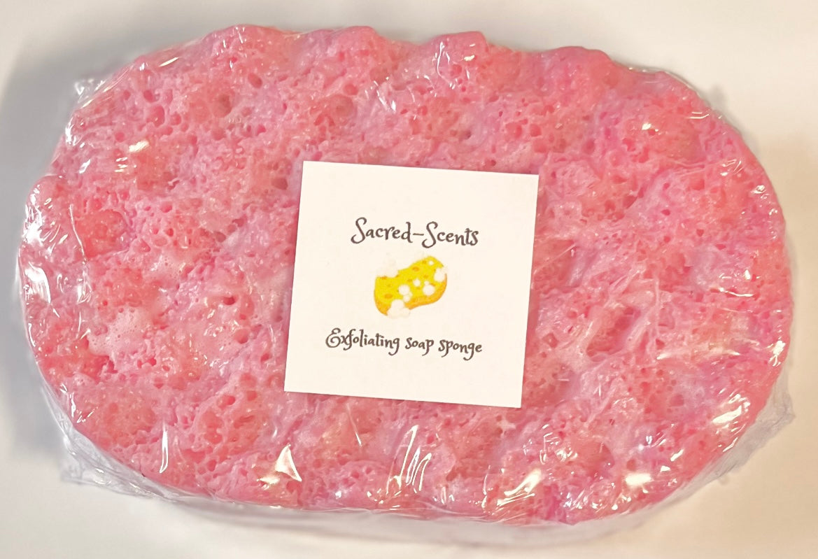 Raspberry Candy Floss Scented Exfoliating Soap Sponge