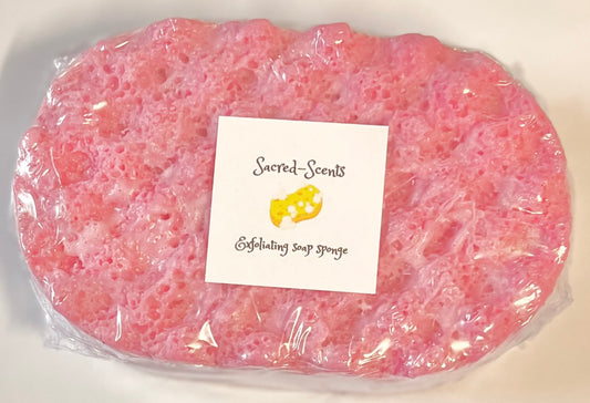 Raspberry Candy Floss Scented Exfoliating Soap Sponge