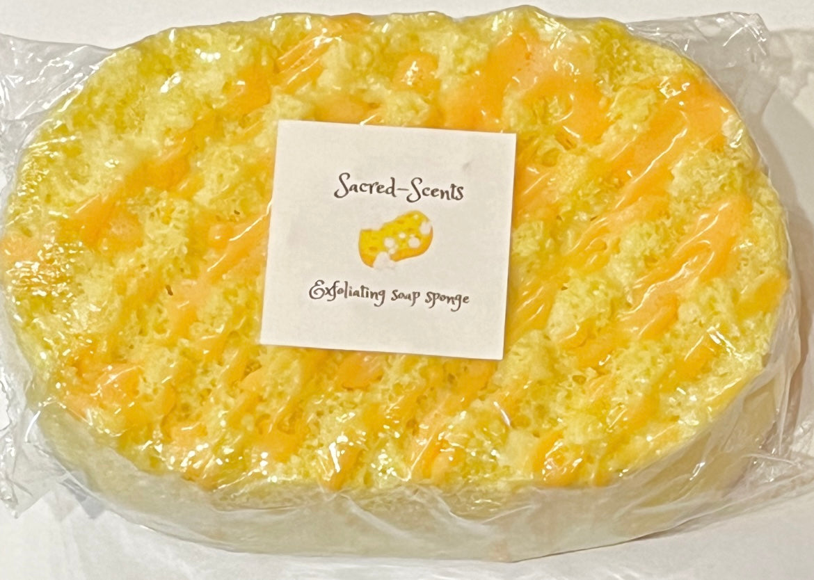 Lemon Sorbet & Peach Lemonade Scented Exfoliating Soap Sponge