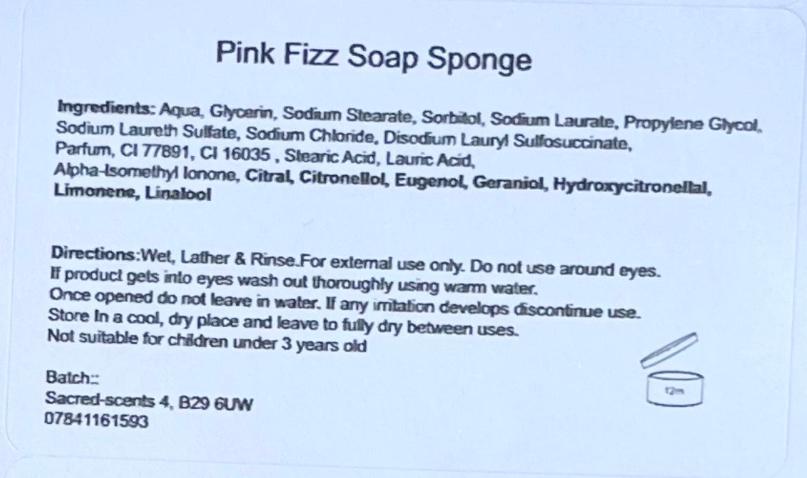 Pink Fizz Scented Exfoliating Soap Sponge