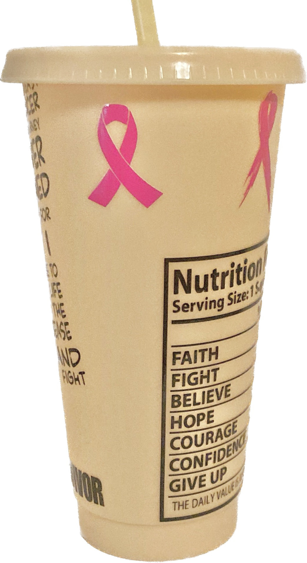 Breast Cancer Awareness/ Survivor 24oz Cold Cup