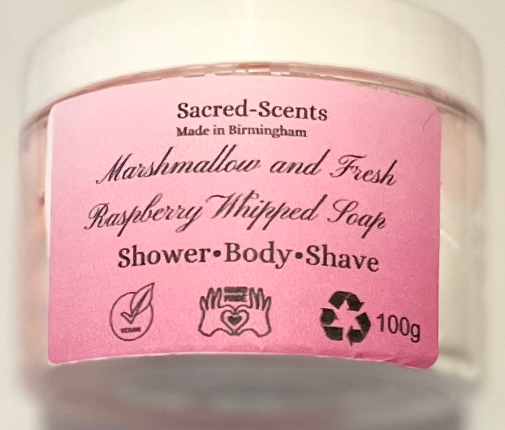 Marshmallow & Fresh Raspberry Whipped Soap